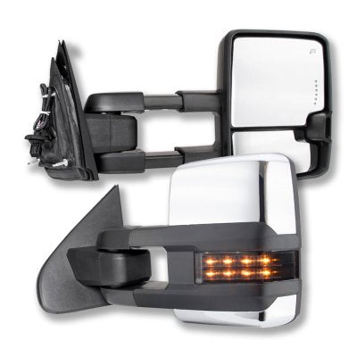 2014-2018 Silverado/Sierra 1500/2500/3500 Tow Mirrors - Power/Heat/Signal/Cargo Lamps - Chrome/Smoked