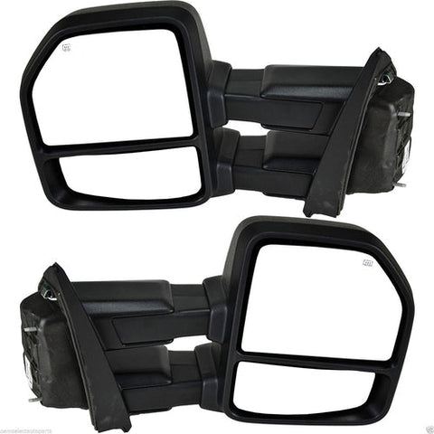 2015-2020 F-150 Tow Mirrors - Power/Heat/Signal/Puddle Lamps - Black/22 Pin